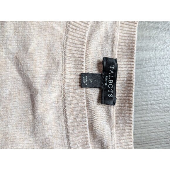 Talbots Petite Beige Sweater With Giraffe Graphic Long Sleeve Womens P - Picture 5 of 7
